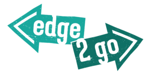 A black background with the words edge 2 go written in green.